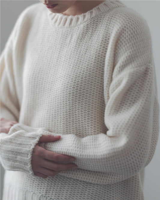 カシミヤ 鹿の子セーター