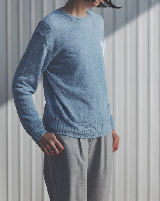 コットンリネン クルーネックセーター