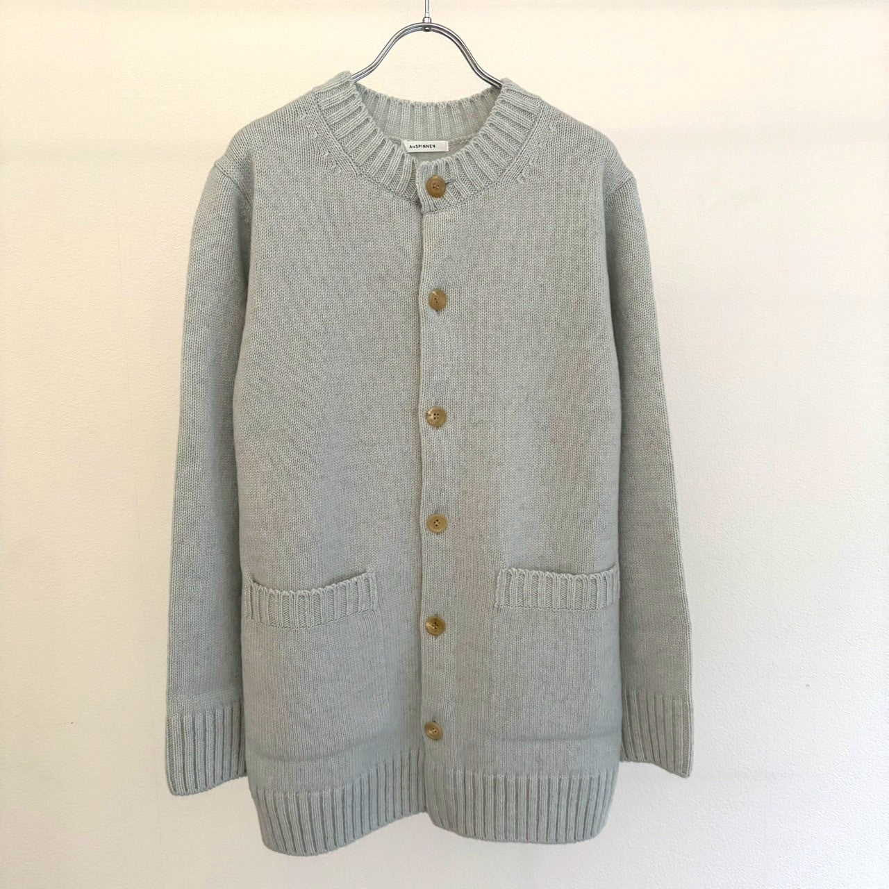 ヤクウール クルーネックカーディガン