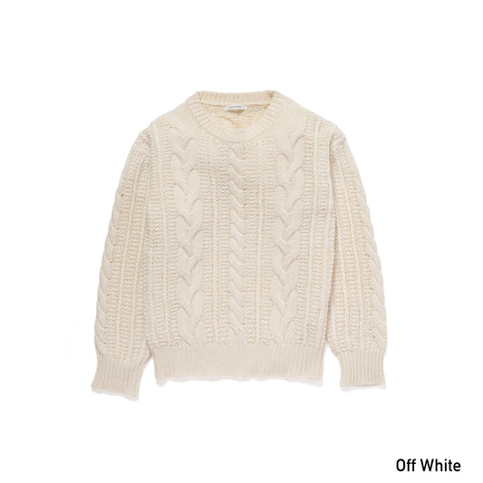 コットンカシミヤ ケーブルセーター