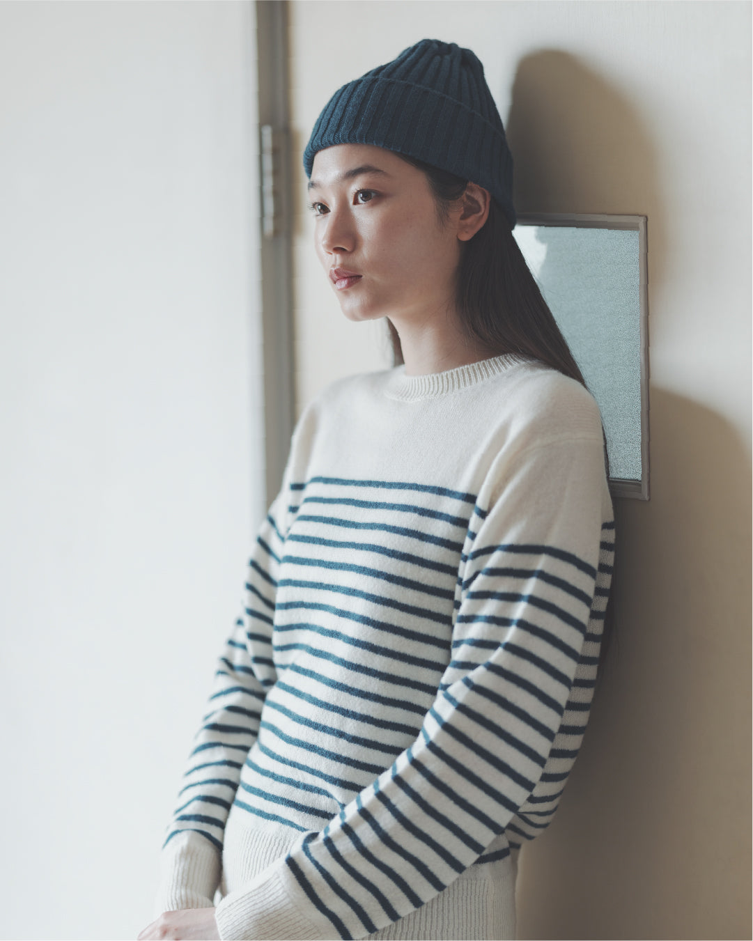 カシミヤ　手横ニット帽