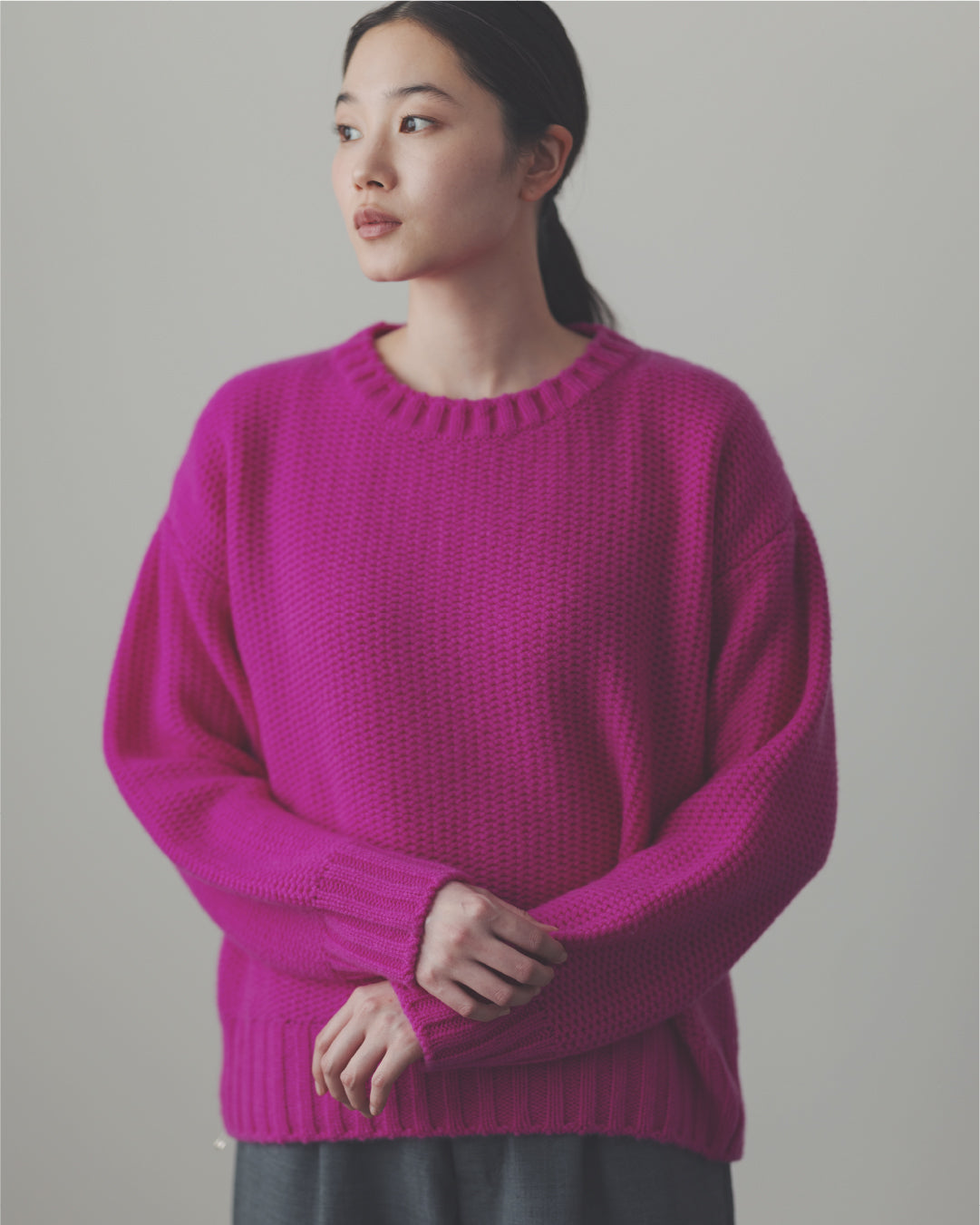 カシミヤ　鹿の子セーター