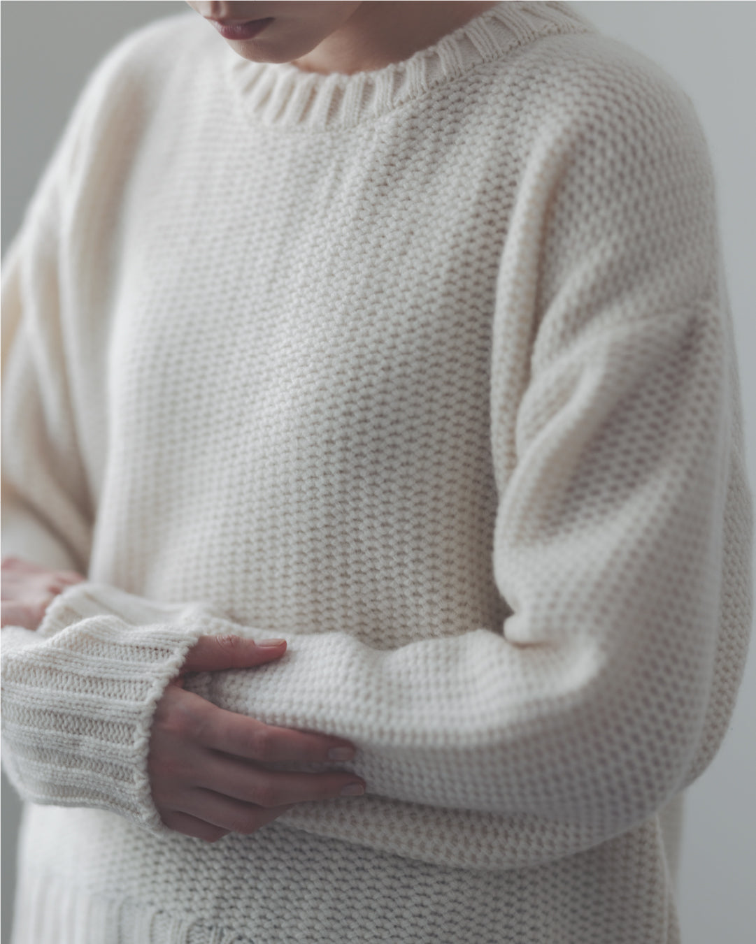 カシミヤ　鹿の子セーター