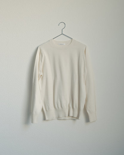 コットンシルク　薄手クルーネックセーター