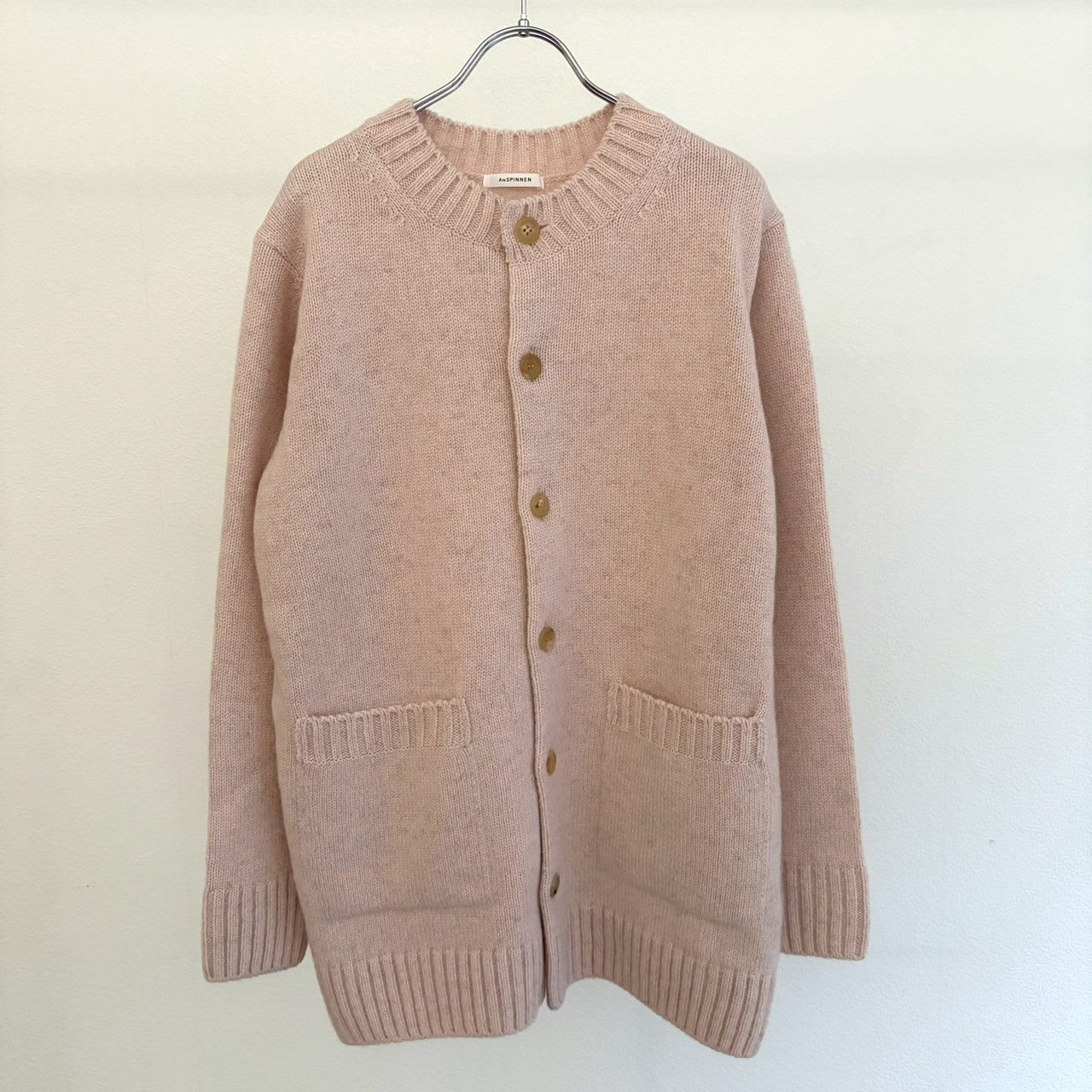 ヤクウール　クルーネックカーディガン