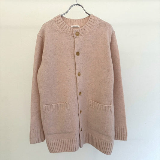 ヤクウール　クルーネックカーディガン