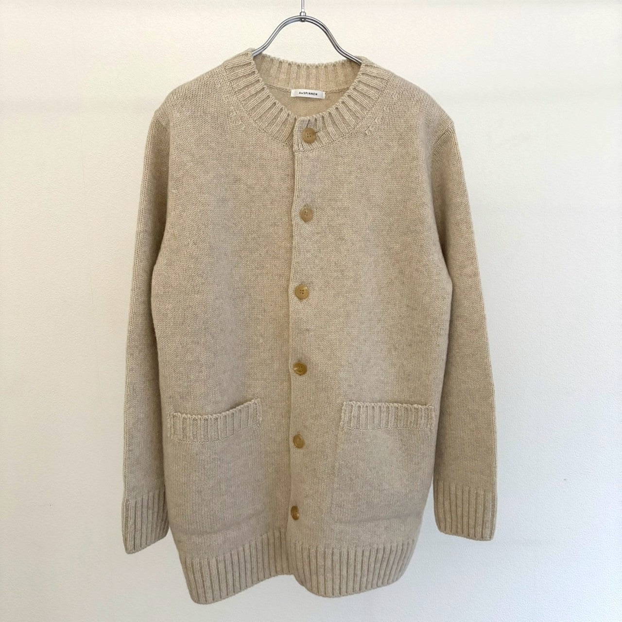 ヤクウール　クルーネックカーディガン