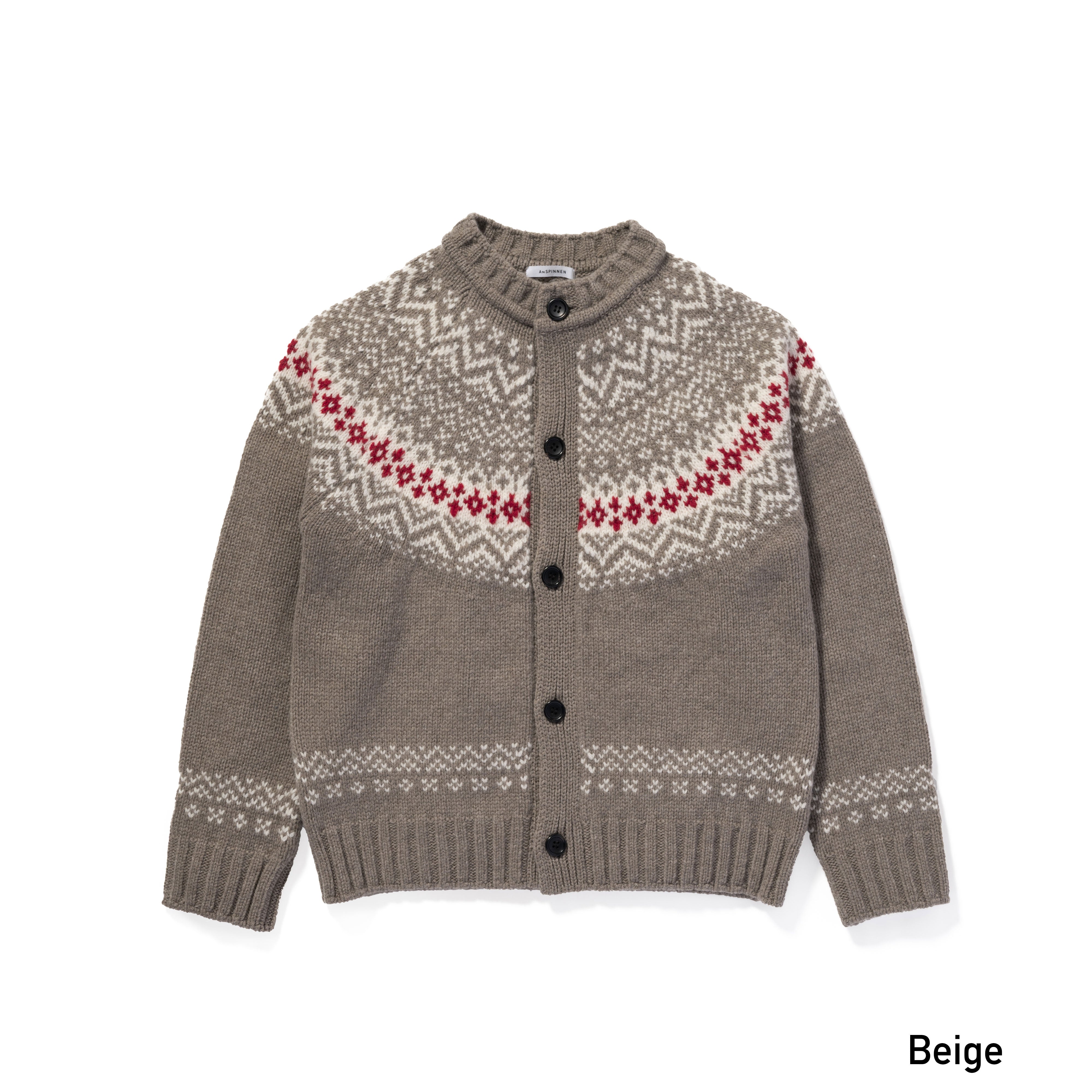 ANSPINNENウールカシミヤ　ジャガードカーディガン カシミヤ 薄手ボーダーセーター – ANSPINNEN