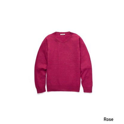 ウールリネン　クルーネックセーター